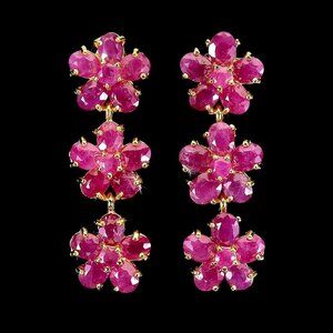 Sterling Silver Earrings with Ruby